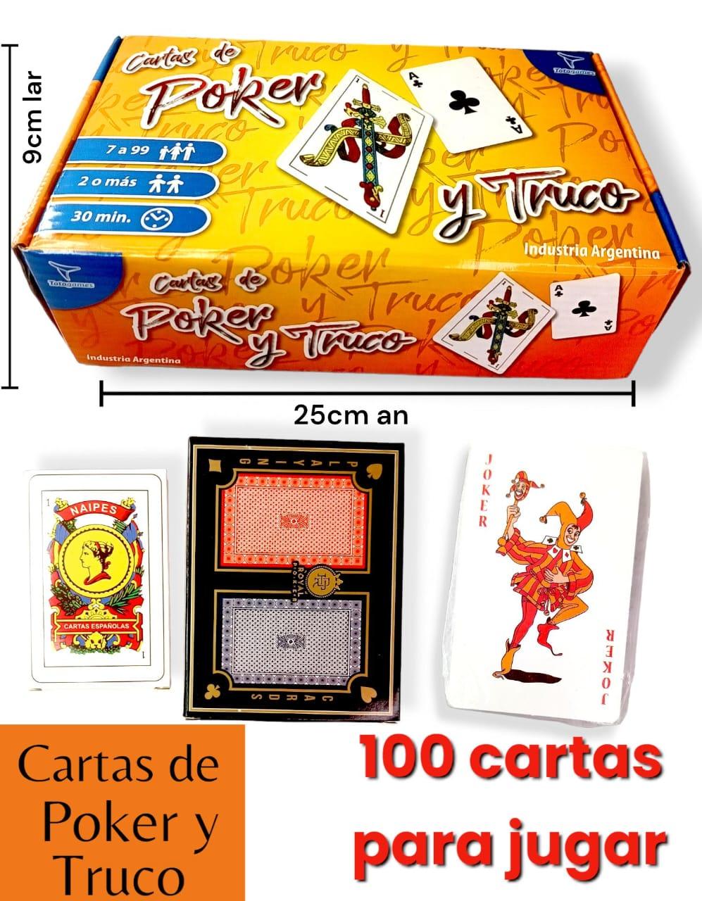 Set Cartas de POKER Y TRUCO 100 CARTAS